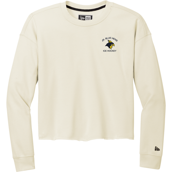 Delaware Jr. Blue Hens New Era Ladies Tri-Blend Fleece Crop Crew